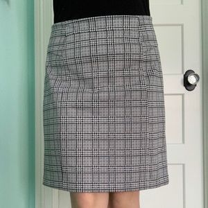 Michael Kors Black/White/Gray Gingham Pencil Skirt